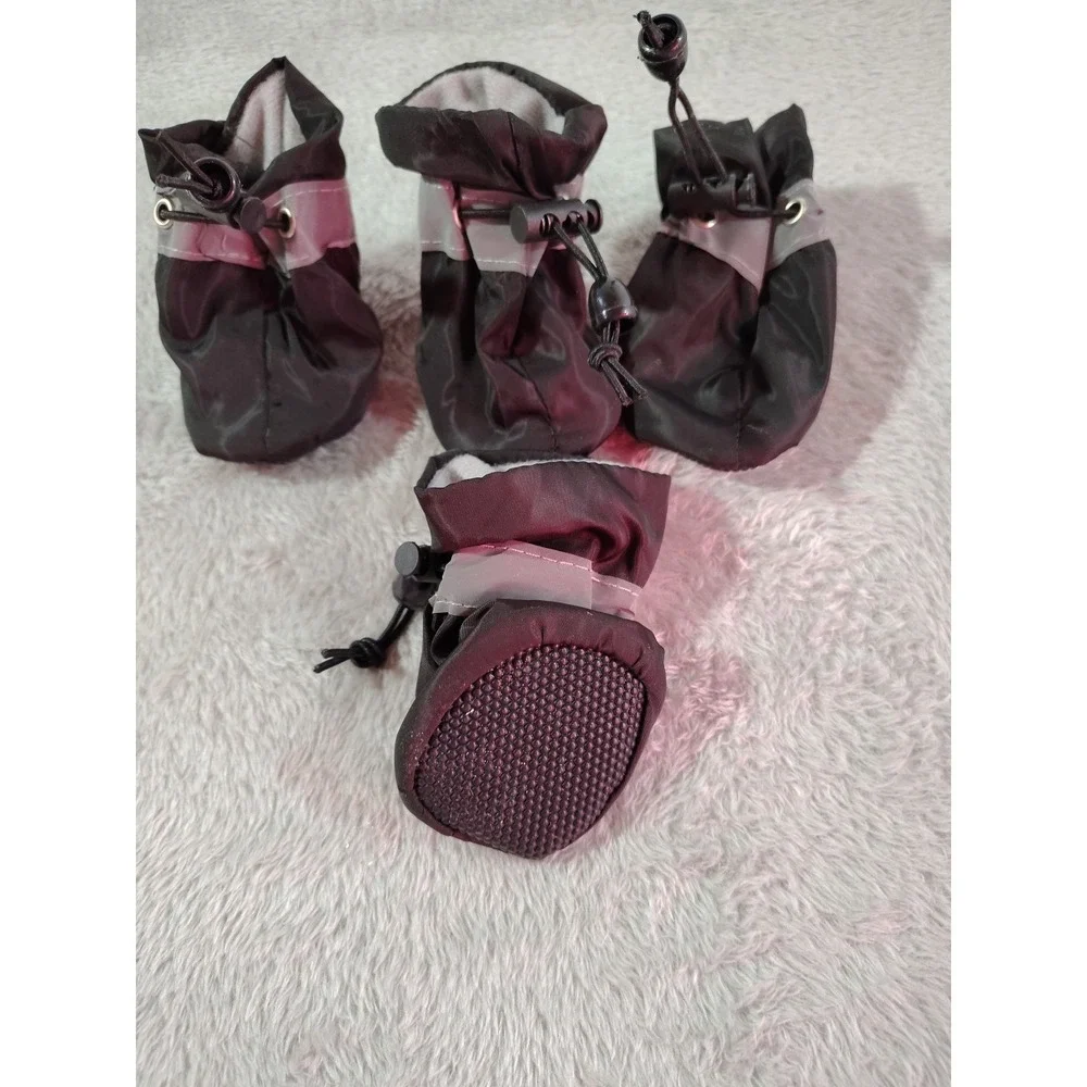Teozzo‎ Dog Boots Small/Medium Black Summer Hot Pavemen Or Winter Salt Snow Hike